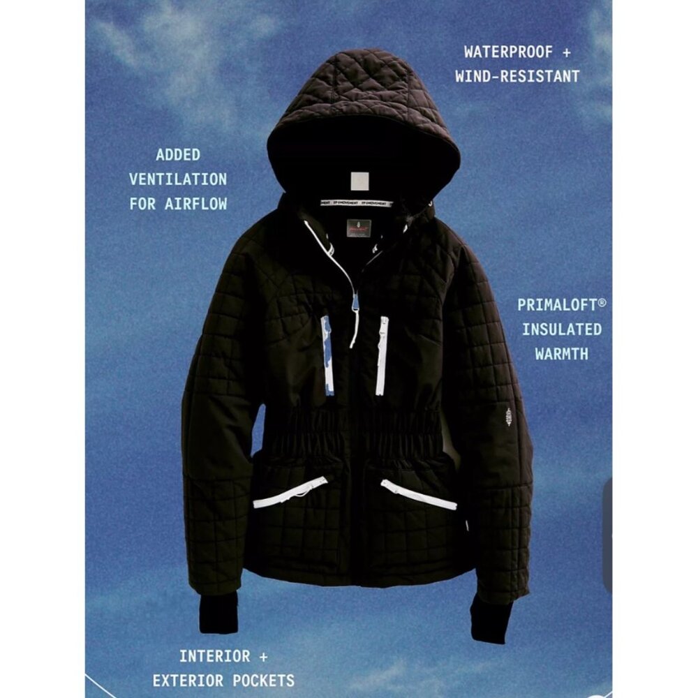 Free People All Prepped Ski Jacket Size Small Black Movement NWT $438 Quilted - Picture 7 of 16